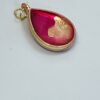 Pendant: reverse of pink tear-drop shape