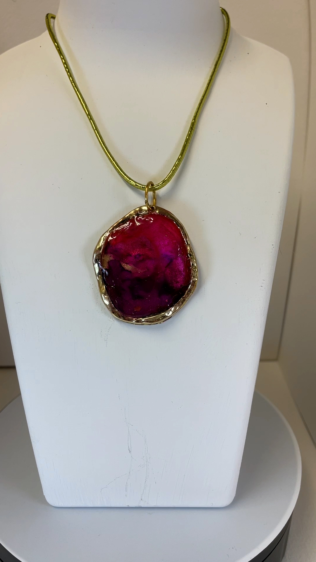 Hand crafted from ink and resin.