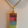 Tauranga Jewellery: Pendant hand crafted from tissue, alcohol ink and resin