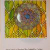 Tauranga jewellery: Brooch featuring gold embossed mandala hand coloured with metallic paints and protected with a resin layer