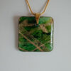 Tauranga jewellery: Square gold and green pendant