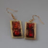 Tauranga jewellery: red and gold oblong earrings