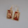 Tauranga jewellery: red and gold oblong earrings