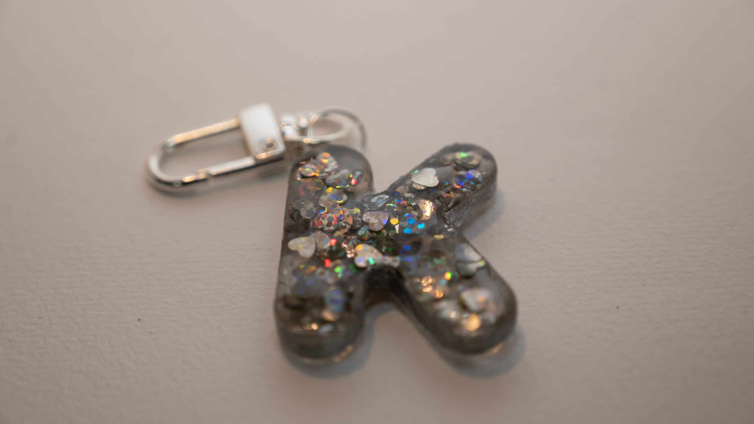 Gift: Key ring with sparkly letter K