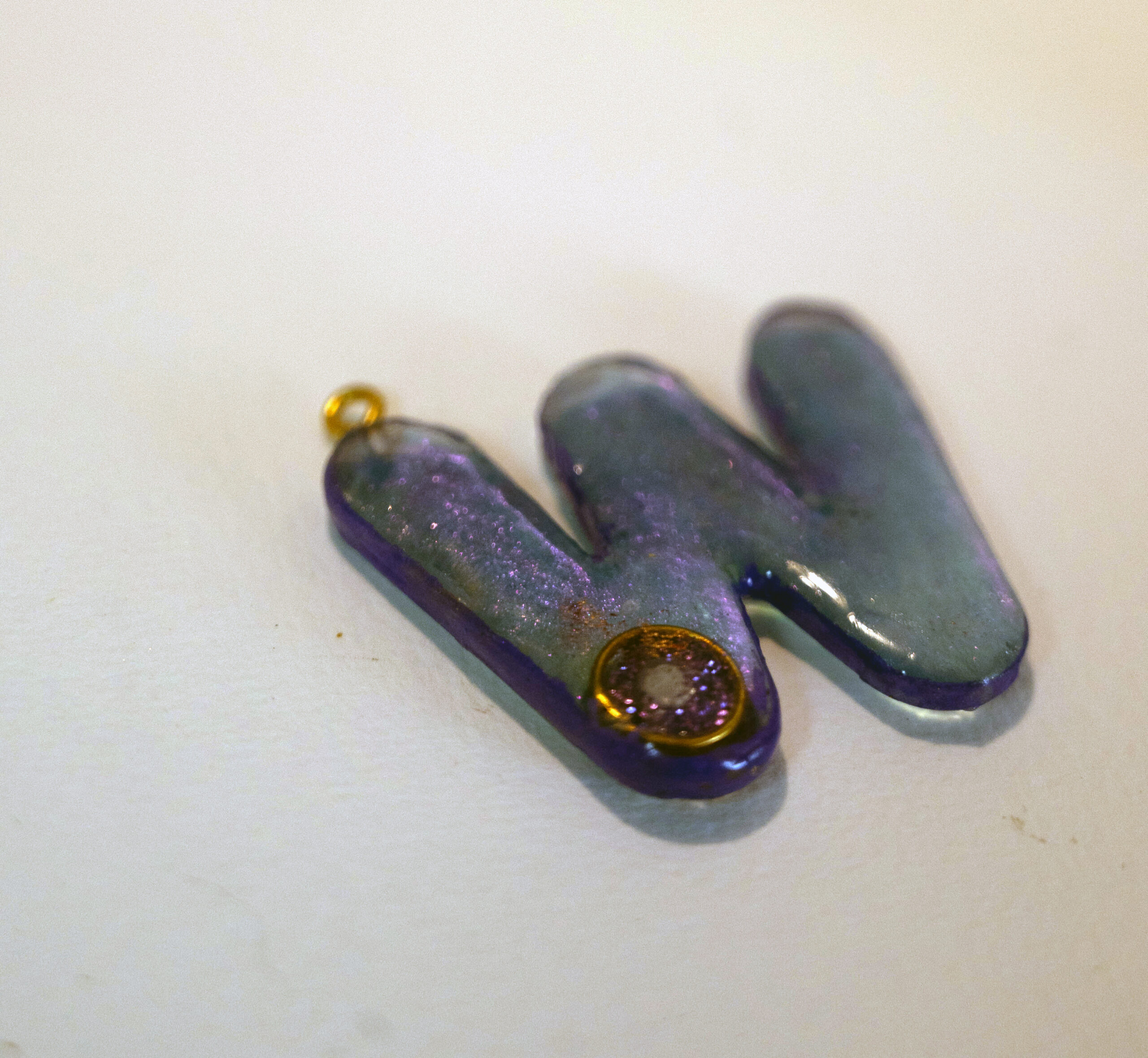 Gift: key ring with letter W Hand crafted letter W