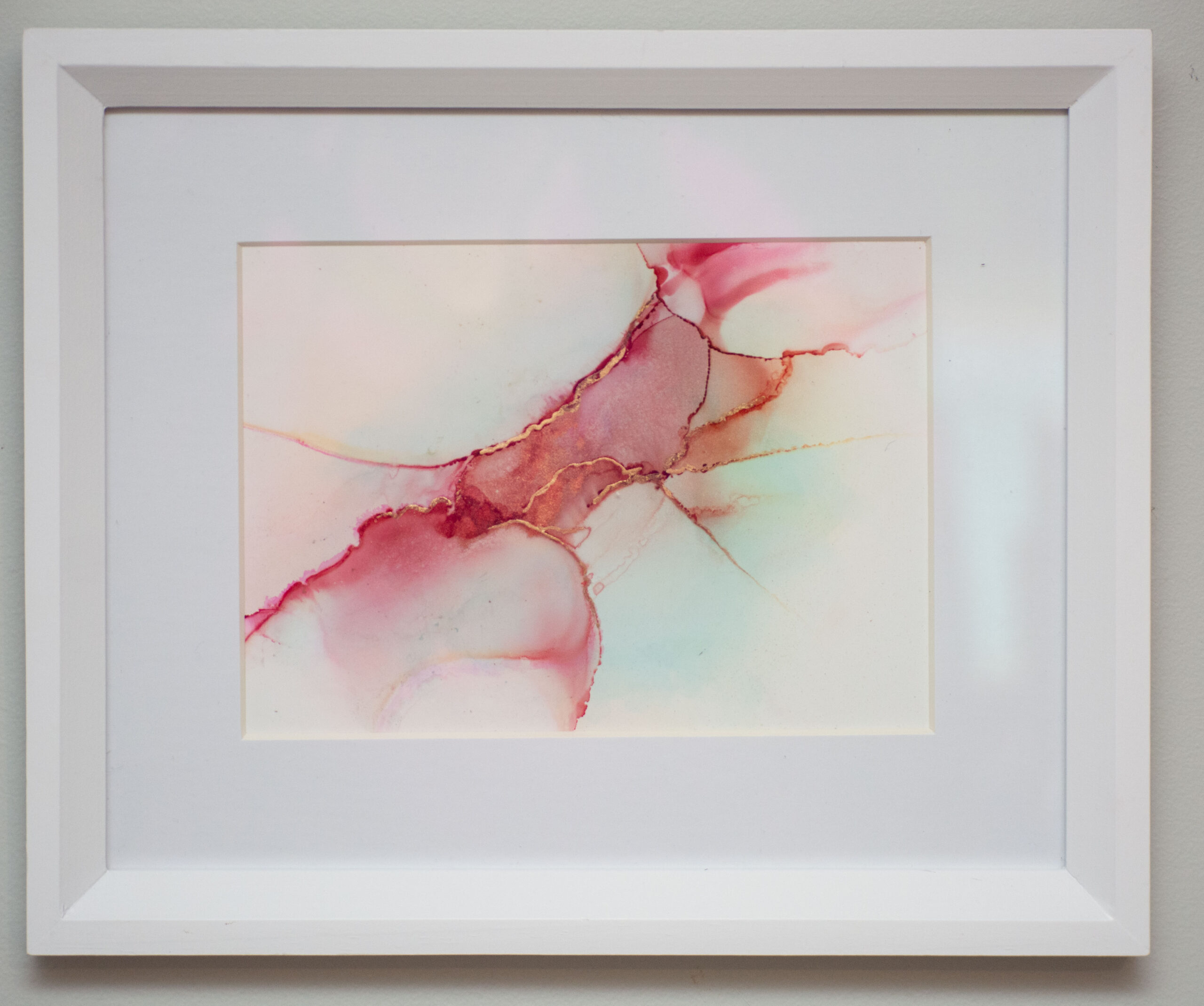 Original ink work on synthetic paper featuring reds and golds. Currently displayed in the Artist Window Gallery in Tauranga.  . NZ MADE
