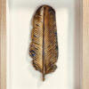 Hand made feather in blue and green and gold