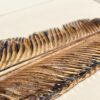 Hand made feather in blue and green and gold