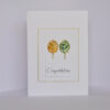 Congratulations Card: pair of gold bordered trees