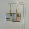 Sparkly pastel and gold window earrings
