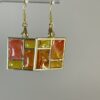 Handmade earrings, yellow and gold windows