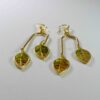 Double leaf dangle earrings