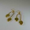 Double leaf dangle earrings