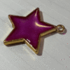 Hand made pink star pendant, double sided