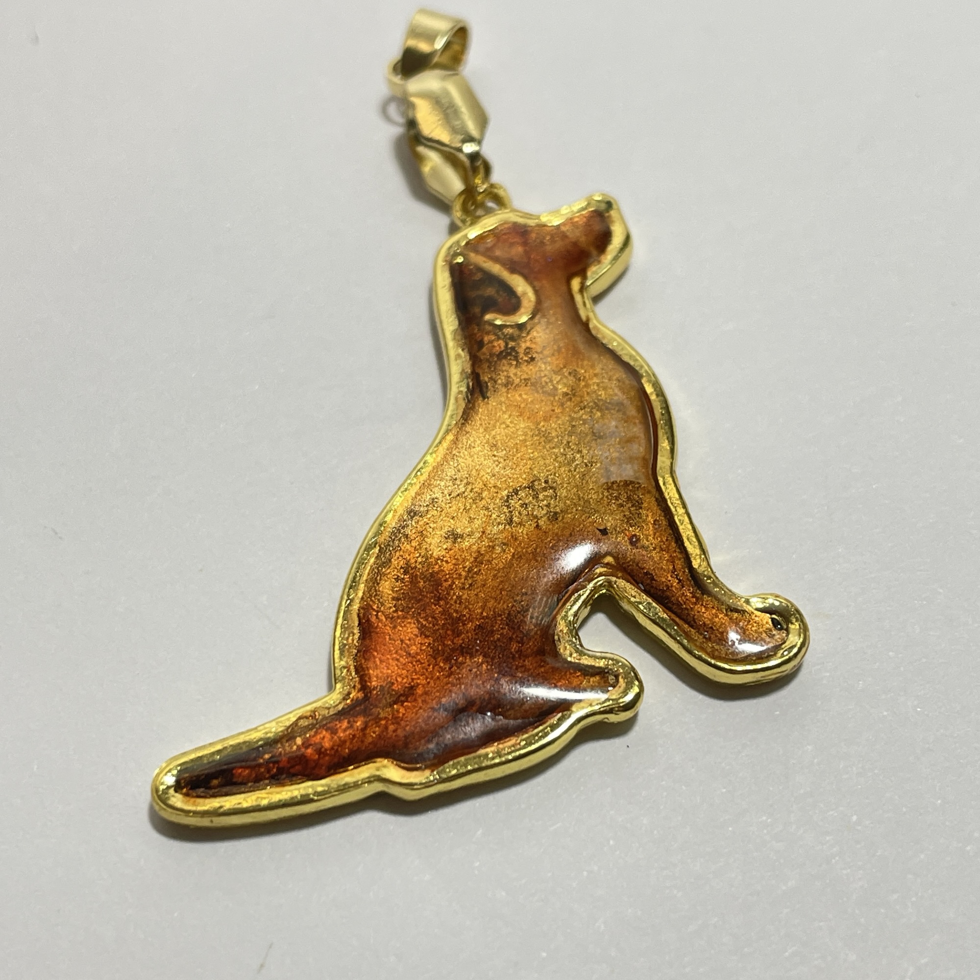 Jewellery: Dog pendant, gold and brown labrador - Image 7