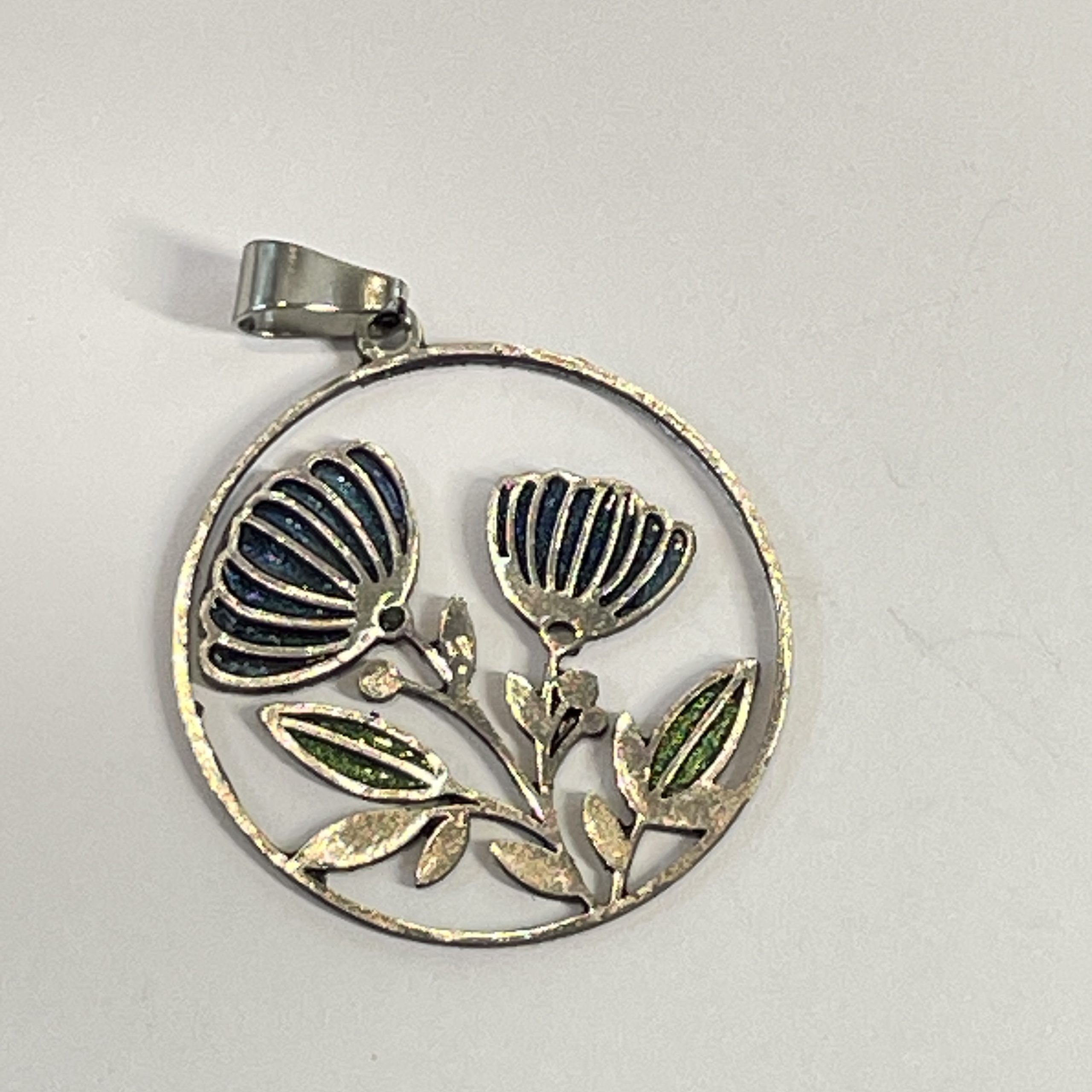 nz jewellery hand made pendant thistle flower