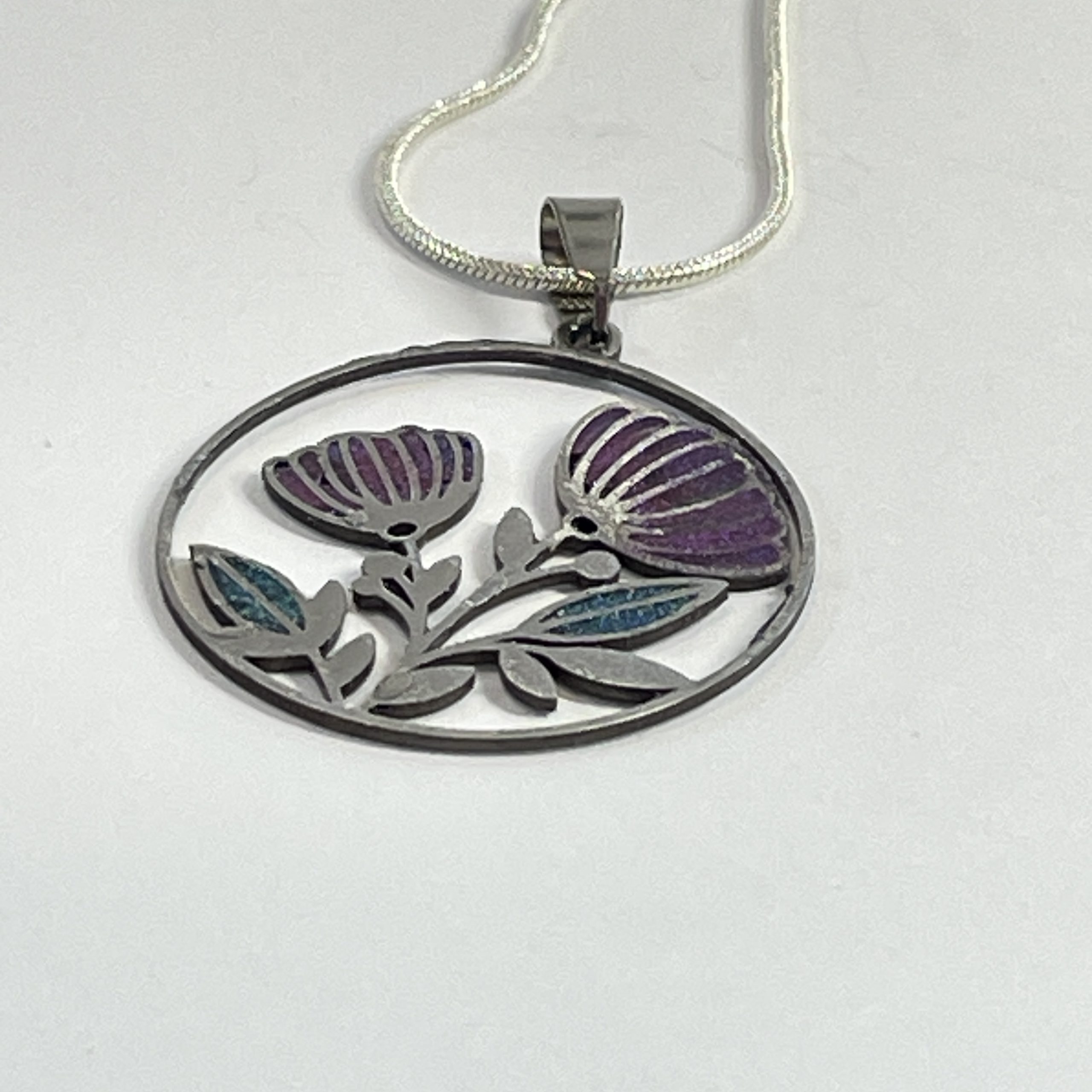 nz jewellery hand made pendant thistle flower