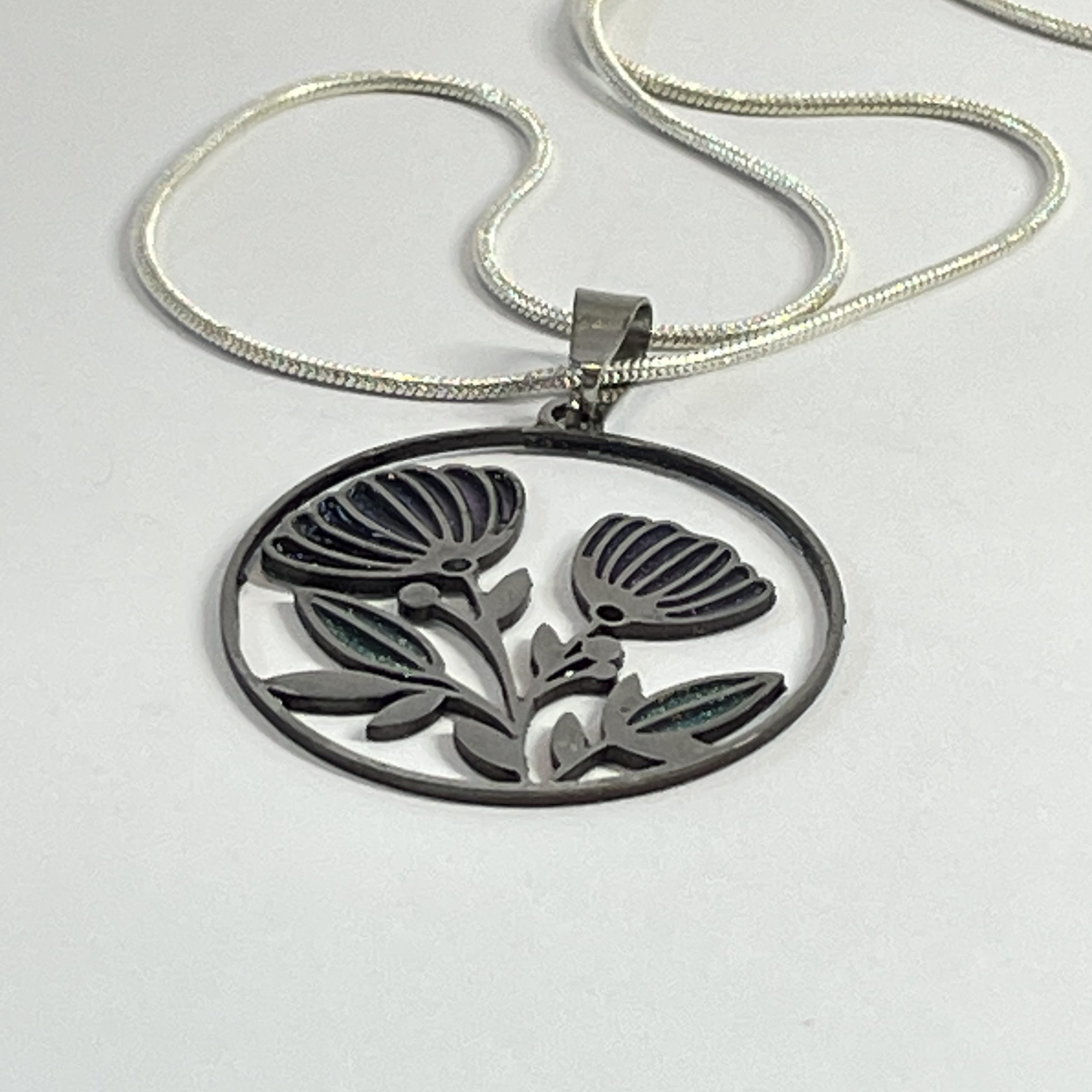 nz jewellery hand made pendant thistle flower