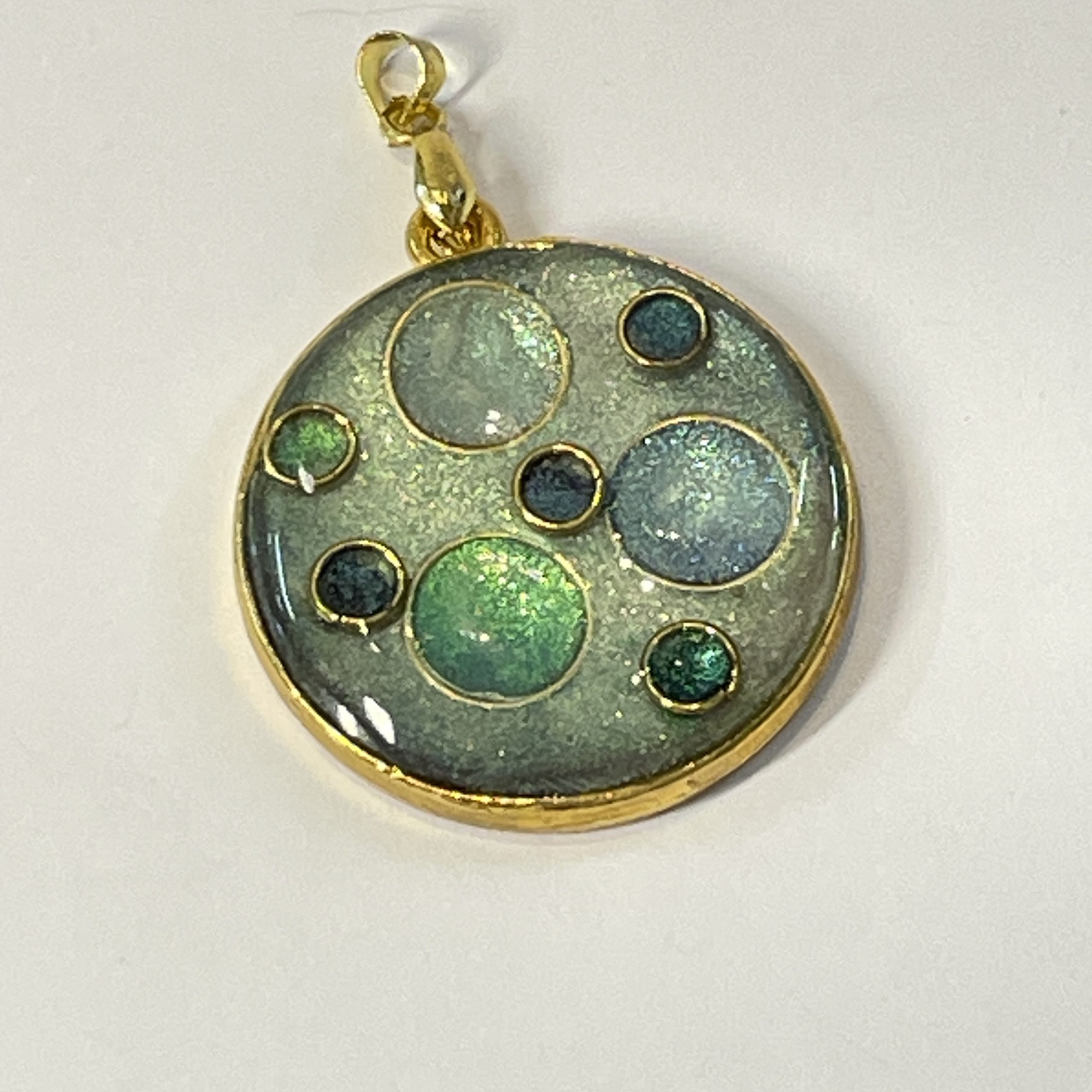 Multi cell green bubble pendant NZ hand made jewllery
