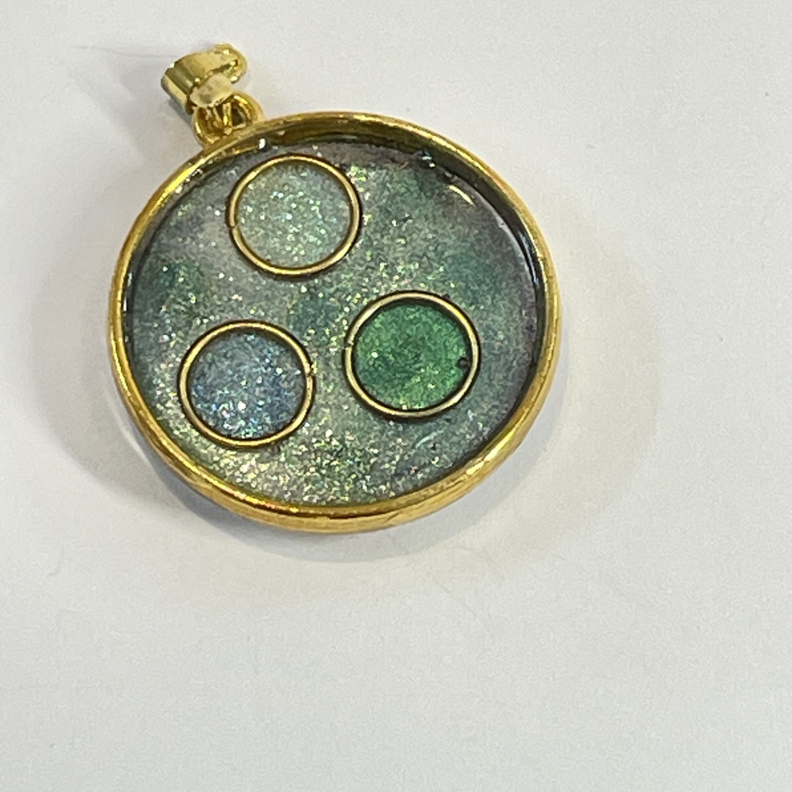 Multi cell green bubble pendant NZ hand made jewllery