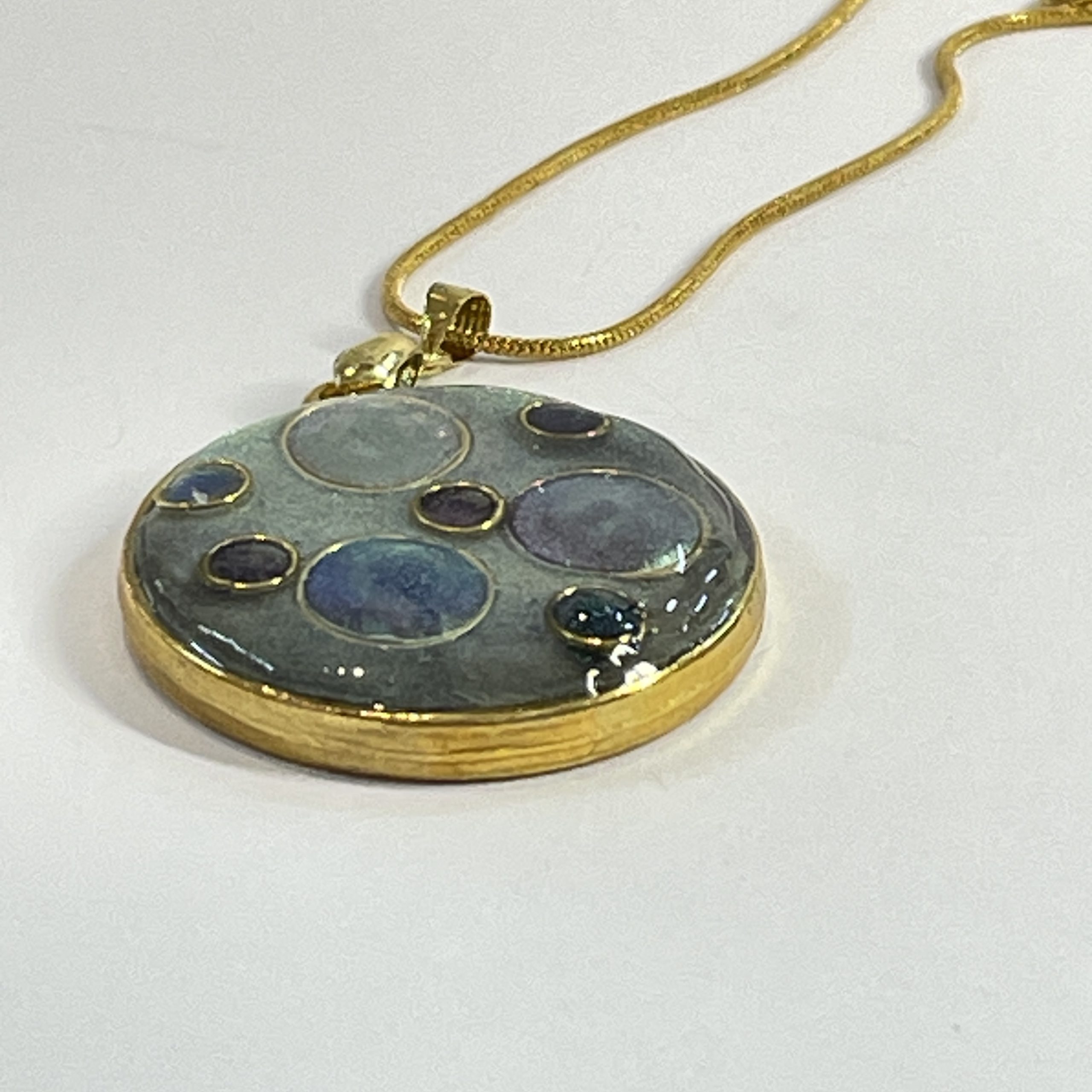 Multi cell green bubble pendant NZ hand made jewllery