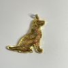 Hand made pendant featuring a gold-coloured labrador dog filled with brown and gold coloured inks