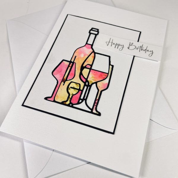 Hand made birthday card for a wine lover