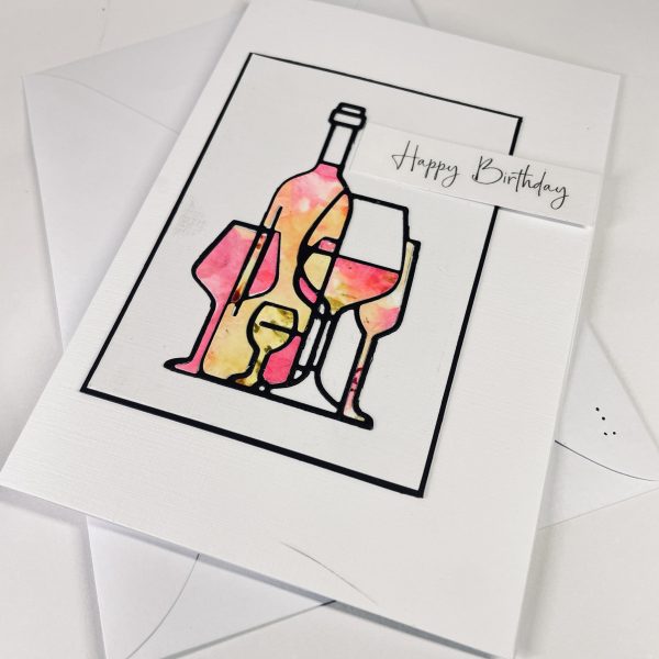 Hand made birthday card for a wine lover