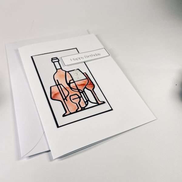Hand made birthday card for a wine lover