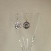 NZ Hand made earrings, silvery spirals with SS925 hooks