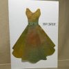 Happy Birthday Card featuring hand painted paper dress