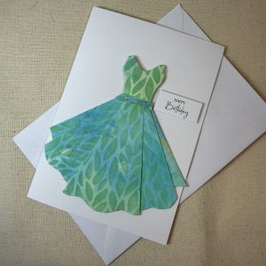 Hand painted dress happy birthday card
