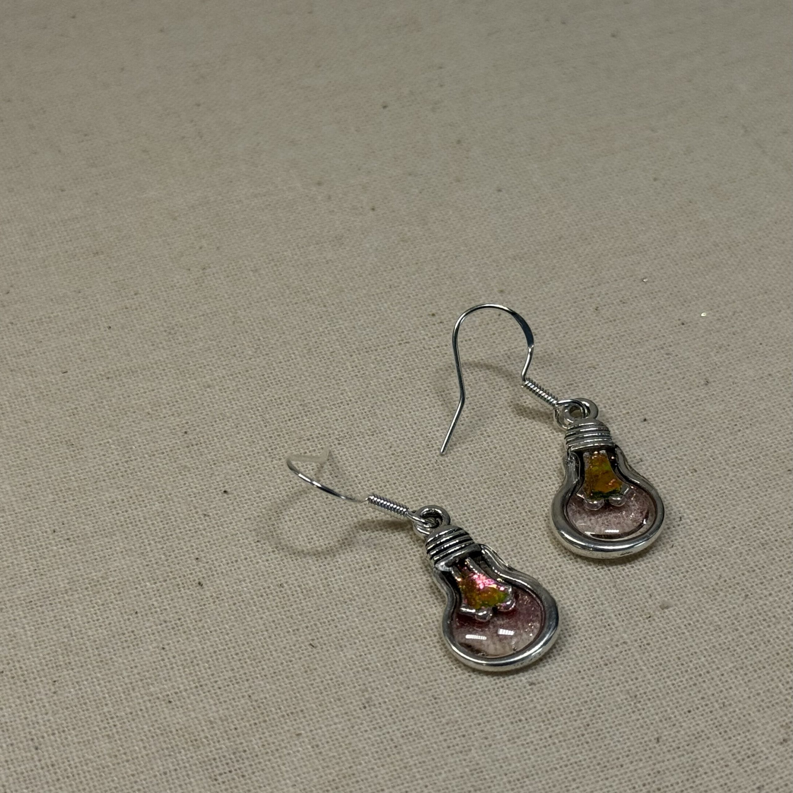 Silvery light bulb earrings 925 silver hooks Silvery light bulb earrings 925 silver hooks