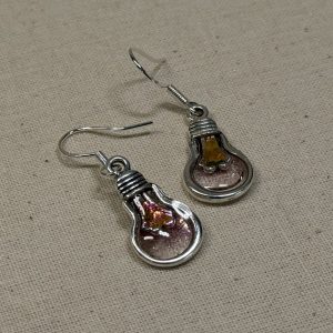 Silvery light bulb earrings 925 silver hooks