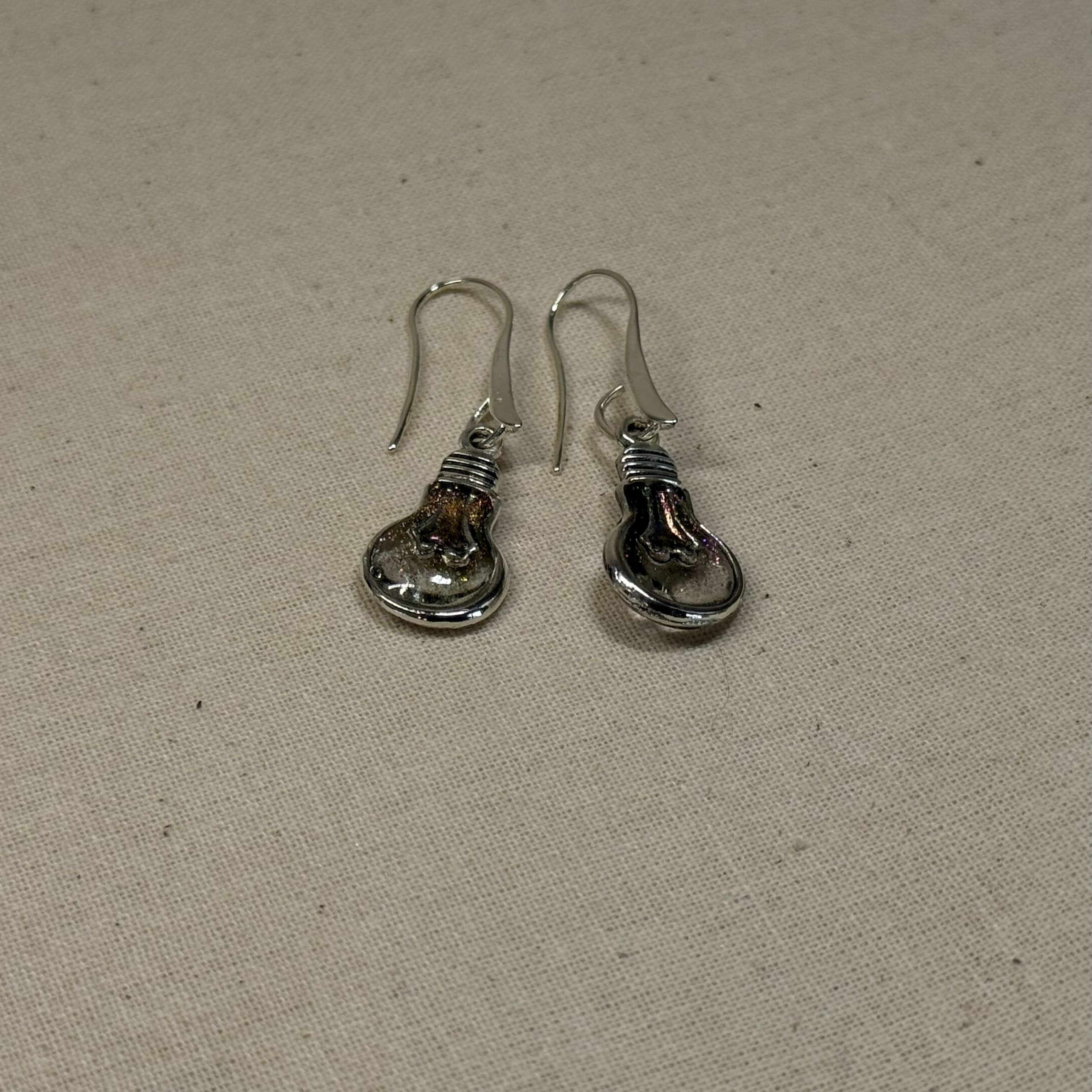 Mini light bulb earrings on metal hooks Mini light bulb earrings on metal hooks