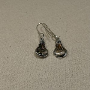 Mini light bulb earrings on metal hooks