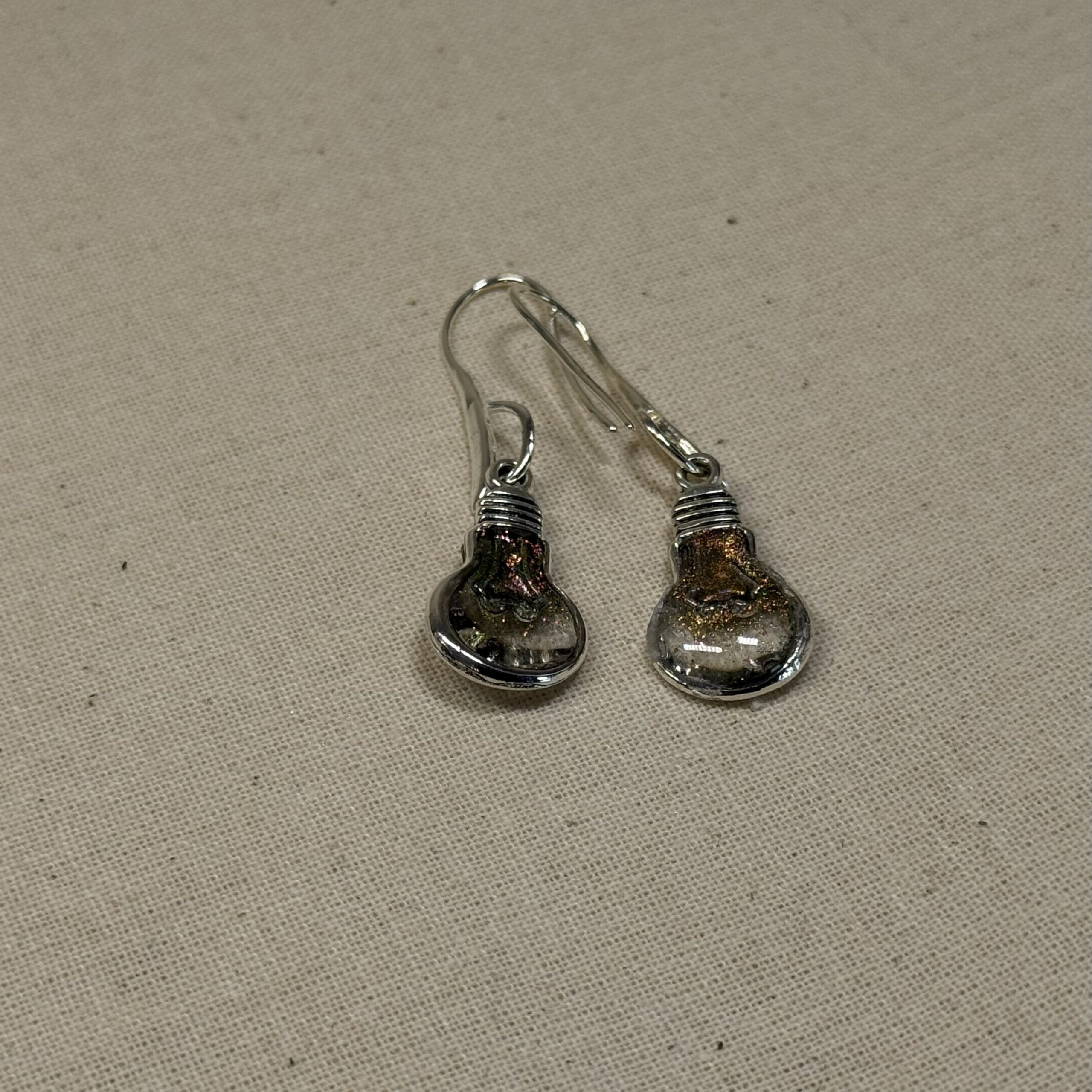 Mini light bulb earrings on metal hooks Mini light bulb earrings on metal hooks