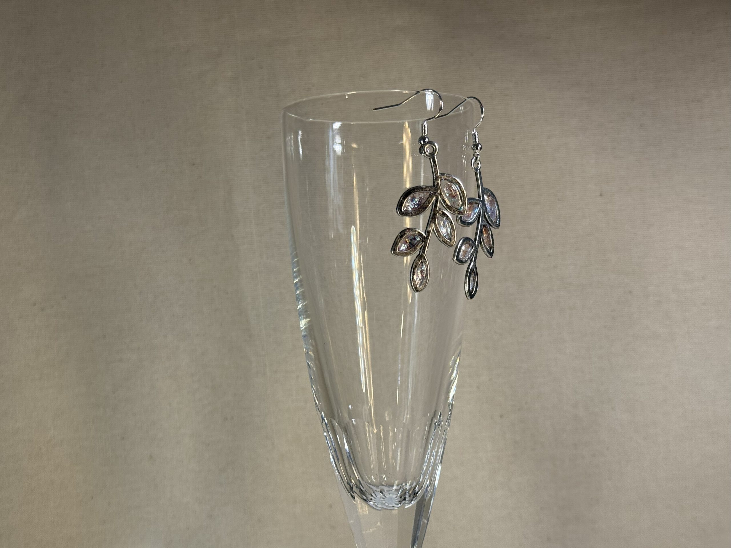 Silvery colour shift twig earrings