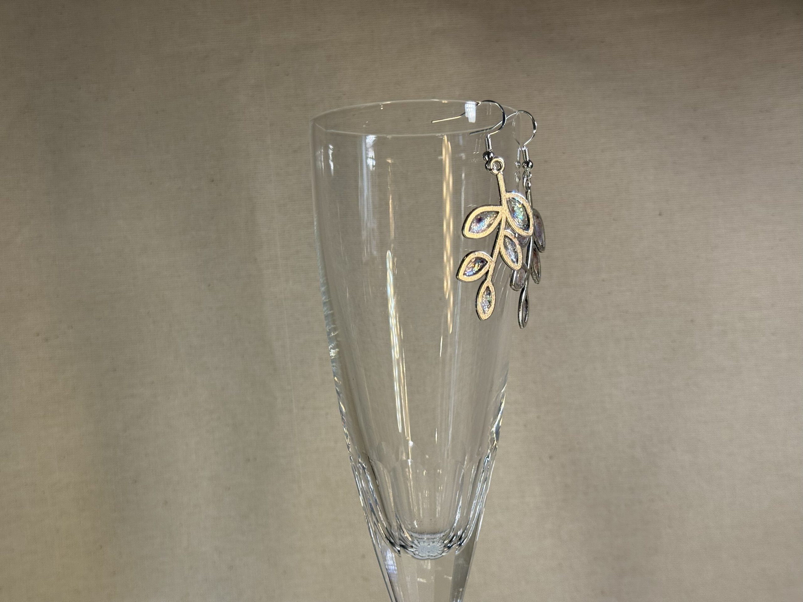 Silvery colour shift twig earrings