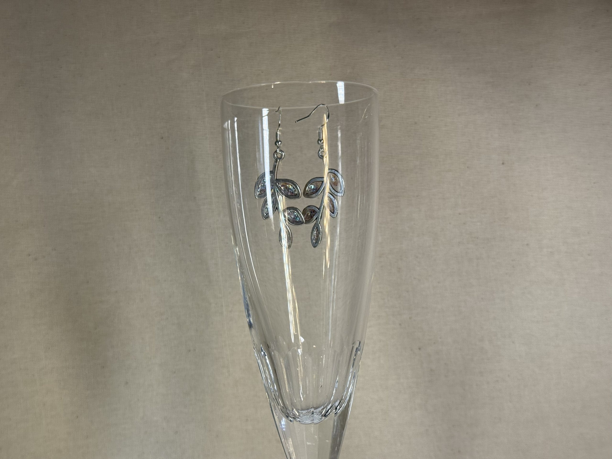 Silvery colour shift twig earrings