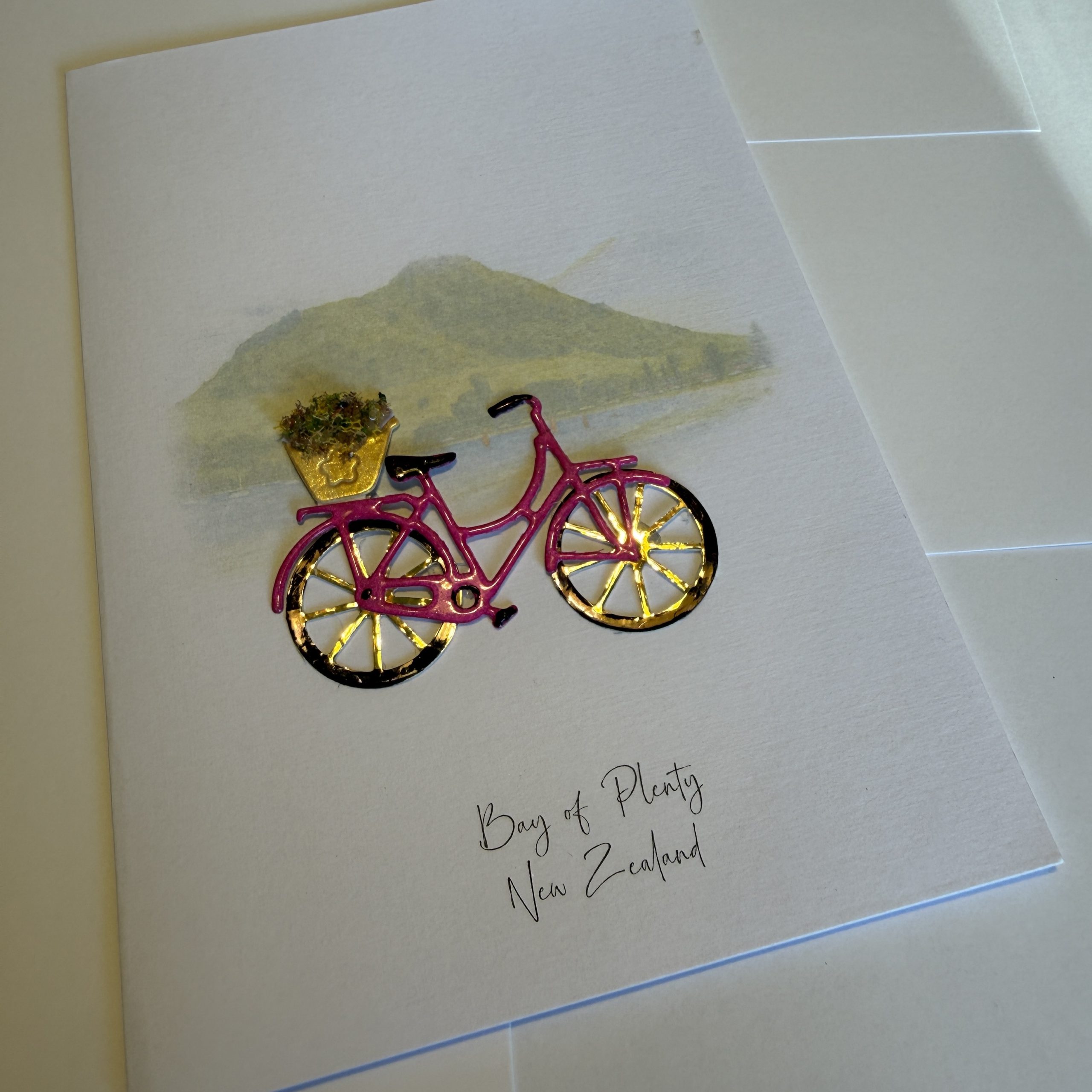 Bay of Plenty bicycle greeting card