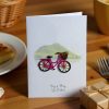 Bay of Plenty Card featuring a hand made pink bike