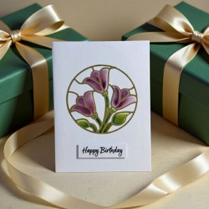 Purple tulip greeting card