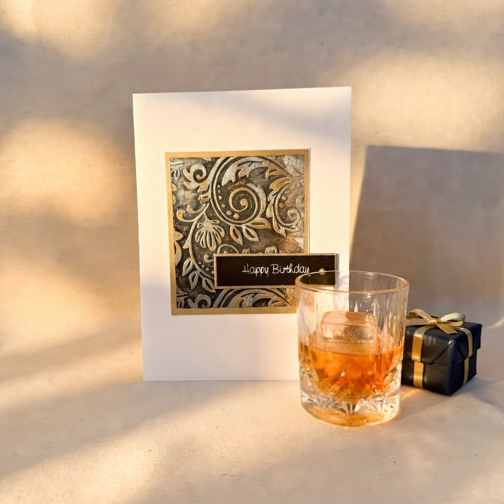 Happy birthday card in neutral colours