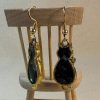 Hand made cat earrings, art for ears, miniature cat earrings