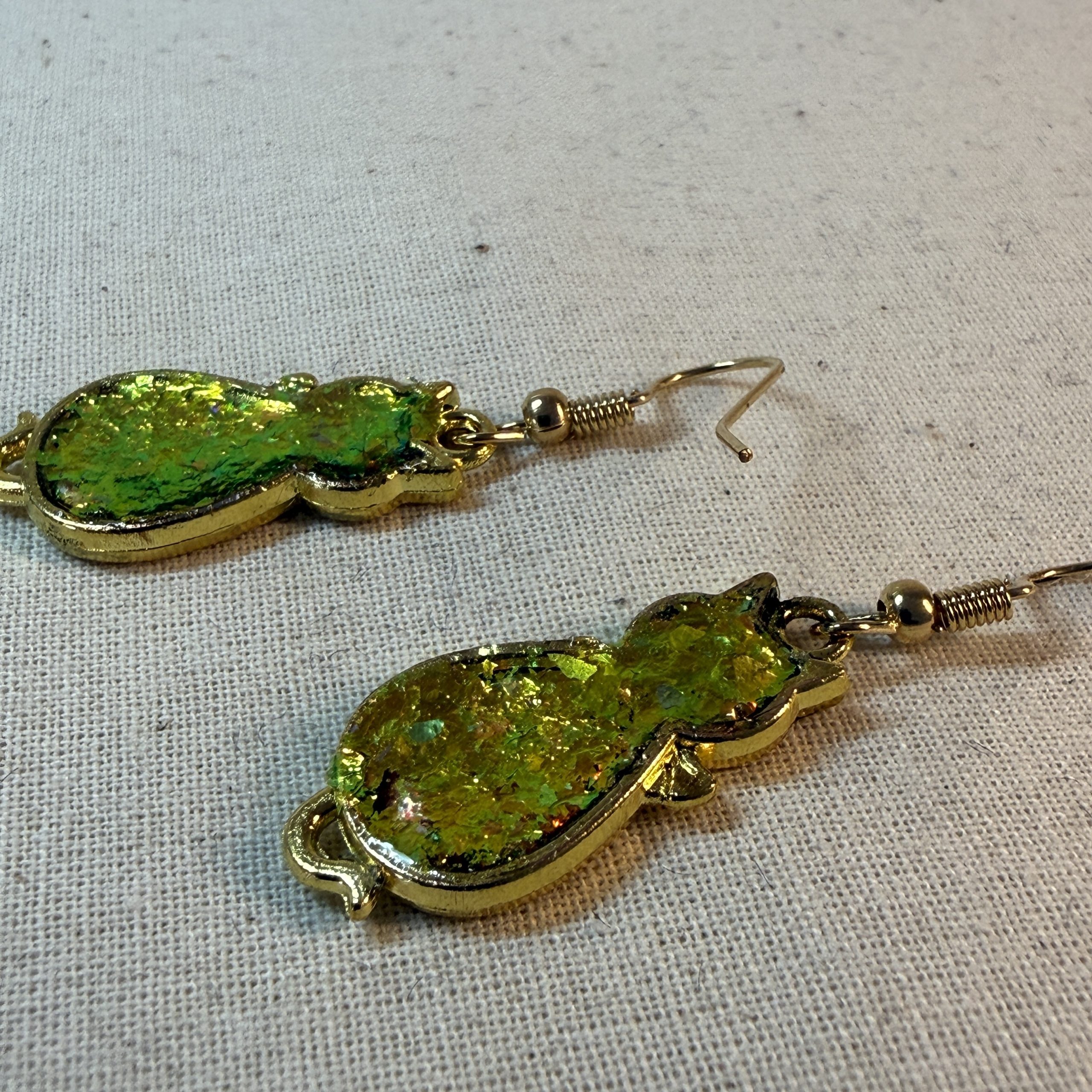 Hand made cat earrings, art for ears, miniature cat earrings Hand made cat earrings, art for ears, miniature cat earrings