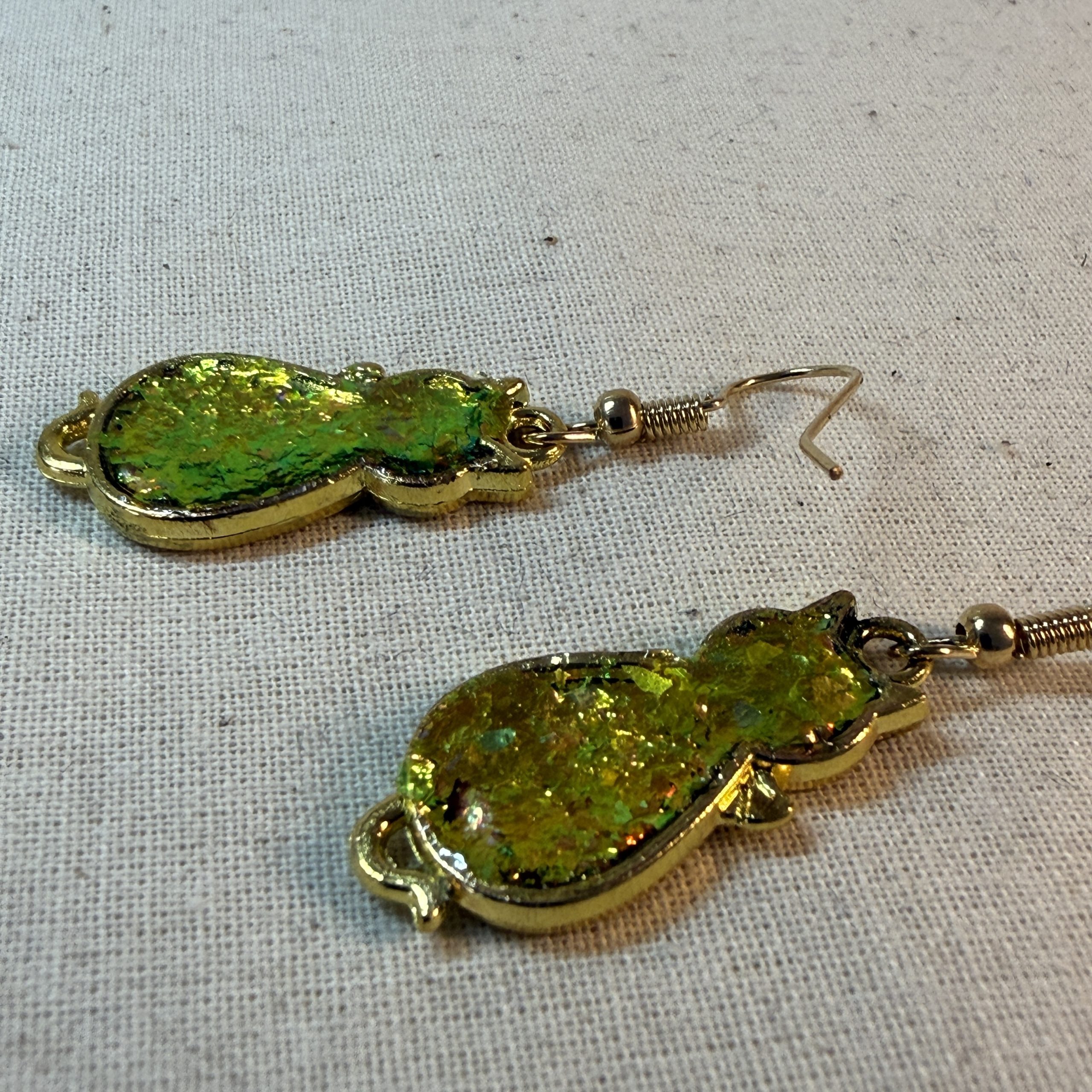 Hand made cat earrings, art for ears, miniature cat earrings Hand made cat earrings, art for ears, miniature cat earrings