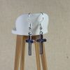 Hand made NZ jewellery blue cross earrings